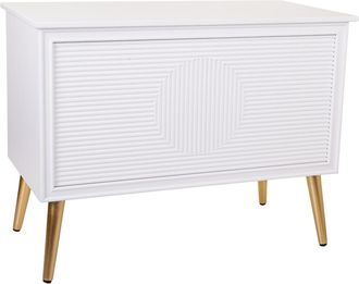 Wanderlust Deco Banqueta Ba&uacute;l De Madera Blanca 83x41,5x62,5