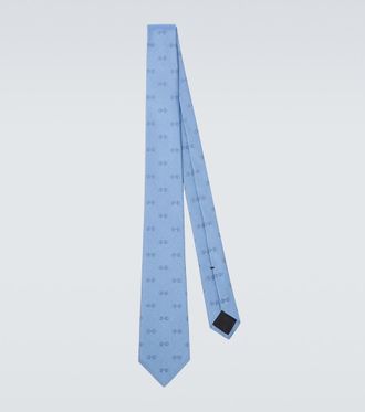 Gucci Corbata de jacquard de seda con Horsebit