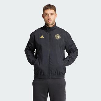 adidas adidas Performance Mens Manchester United Stone Roses Anthem Jacket - Black/Multicolour Recycled Material - Size X-Small