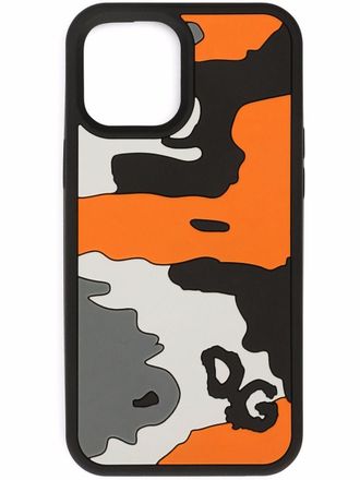 Dolce & Gabbana camouflage-print iPhone 12 Pro case - men - silica - One Size - Black
