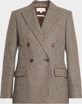Vince Houndstooth Double-Breasted Blazer