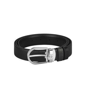 Montblanc Black Logo Cut To Size Reversible Belt