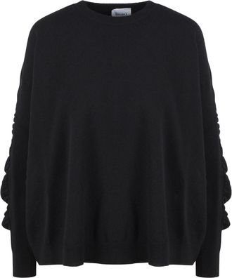Nude ruched sweater - women - Virgin Wool - 38 - Black