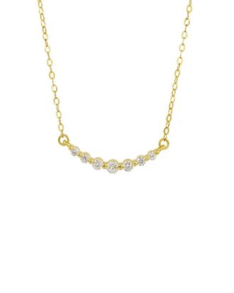 Savvy Cie Jewels Silver Cz Cluster Necklace