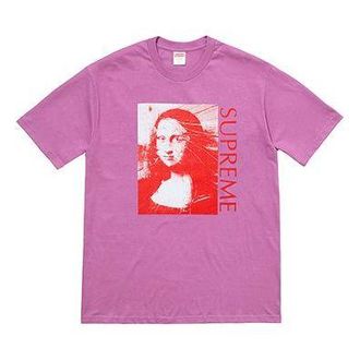 SUPREME SS18 Mona Lisa Tee Light Purple Printing Short Sleeve Unisex SUP-SS18-447