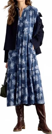 White Stuff Tabitha Jersey Dress In Blue Print