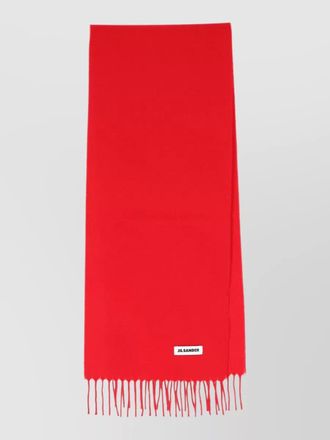 Jil Sander rectangular scarf fringed edges refined shape