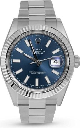 Rolex Pre-owned Rolex Datejust Automatic Chronometer Blue Dial Mens Watch 116334 BLSO