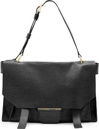 AllSaints Ursa Grain Satchel Cross Body Womens Handbags Black, Leather