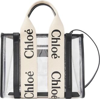 Chlo&eacute; Witte tassen met kenmerkende strepen - Dames - Shoppers - Wit - ONE Size - Leer - Tassen