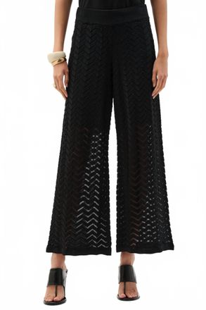 Joseph Ribkoff Chevron Stitch Culotte Pants In Black