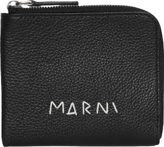 Marni Black Grained Leather Wallet