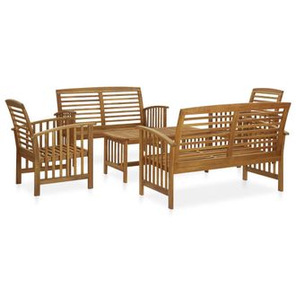 vidaXL Vidaxl - Juego De Muebles De Jard&iacute;n 5 Piezas Madera De Acacia Maciza
