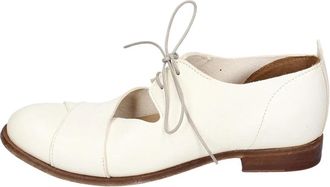 Moma Elegante leren veterschoenen - Dames - Veterschoenen - Wit - 37 EU - Leer - Schoenen