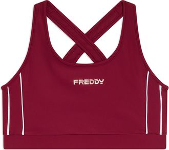 Freddy Top medio supporto in jersey tecnico con spalline incrociate