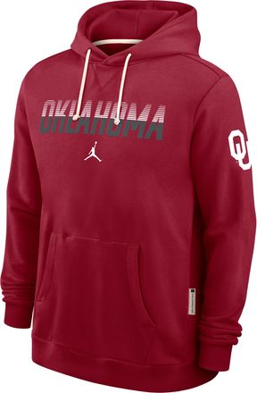 Nike Jordan Mens Oklahoma Sideline Standard Issue Jordan Brand Dri-FIT College Pullover Hoodie in Red | 0JAZ69WOKN-8DF