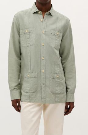 Scalpers Nante G Linen Shirt in Lightkhaki at Nordstrom, Size 43 Eu