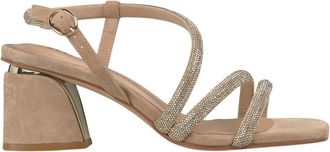 Alma En Pena Sandaal met brede hak - Dames - Sandalen met hakken - Beige - 36 EU - Schoenen