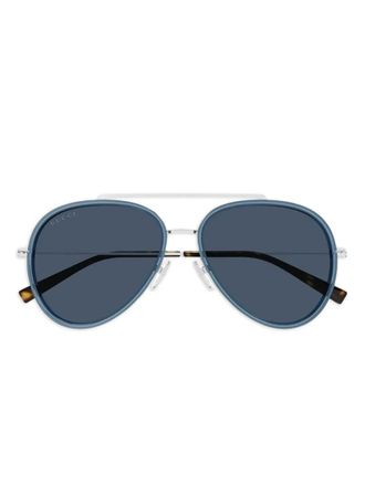 Gucci tinted-lenses sunglasses - men - Metal - 56 - Blue