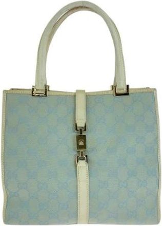 Gucci Pre-owned Handbags, female, Blue, Size: ONE SIZE Pre-owned Canvas Handbag