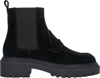 Estro & Luminara Premium Italiaanse Velours Chelsea Laarzen - Dames - Schoenen - Zwart - Maat: 40 EU Velours