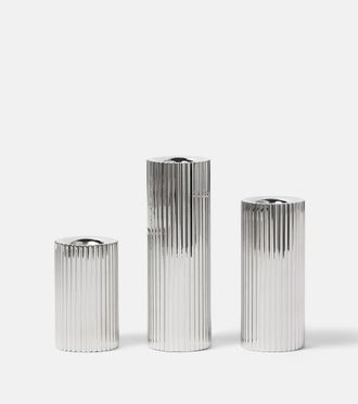 Georg Jensen Bernadotte set of 3 stainless steel candle holders by Sigvard Bernadotte