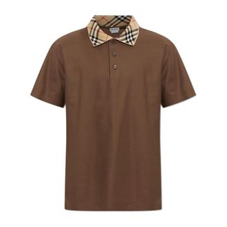 Burberry Tops, Heren, Bruin, XS, Katoen, Evan Polo Shirt