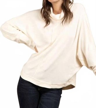 Very J Mock Neck Tunic Top In Cream