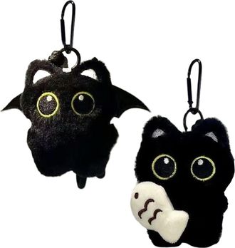 Generic Cat Plush Keychain | Black Cat Plush Toy Keyring | Soft Cats Plushes Toy Pendant keyring | Cute Cats Bag Cuddly Toys Charm Accessories for Handbags, W