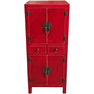 Wanderlust Deco Armario De Madera 2 Cajones 4 Puertas 50x34,5x121h Cm