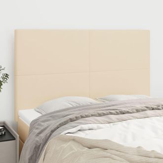 vidaXL Cabeceros 4 Unidades Tela Color Crema 72x5x78/88 Cm Vidaxl
