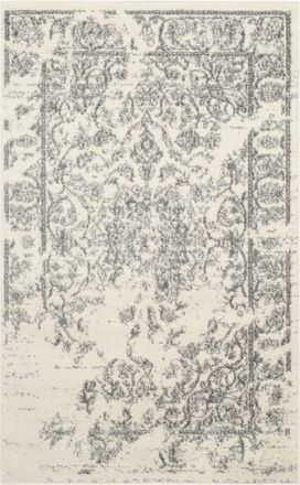 Safavieh Alfombra envejecido de polipropileno blanco/plata, 122 x 183 cm