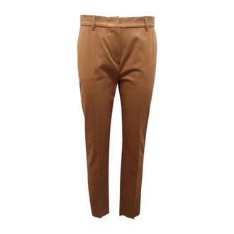 Max Mara Slim-fit Trousers, female, Brown, Size: S Studio Stemma Wool Trousers