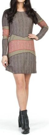 Papillon Cold Shoulder Sweater Dress In Brown Multi Stripe