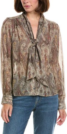 Frame Denim Frame The Paisley Silk Tie Blouse