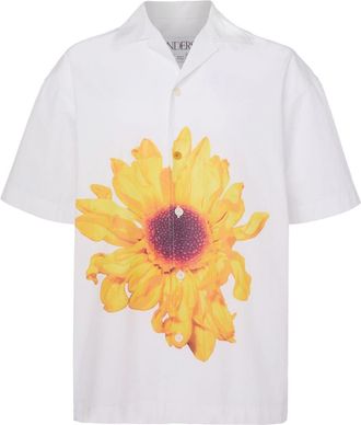 J.W.Anderson floral-print cotton shirt - unisex - Cotton - 52 - White