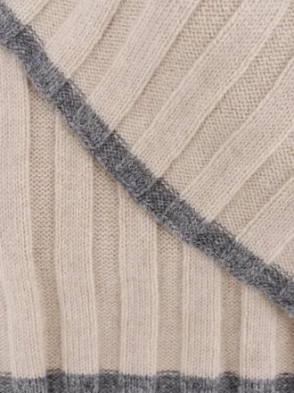 Brunello Cucinelli Ribbed Cashmere Scarf - Beige