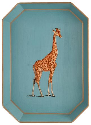 Les-Ottomans Flora Hand-painted Iron Tray-giraffe