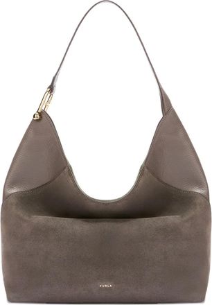 Furla Lara grote schoudertas met logodetail - Grijs
