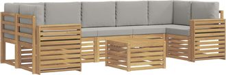 vidaXL Conjunto De Sof&aacute;s De Exterior 8 Uds. Blanco Y Gris Claro Vidaxl