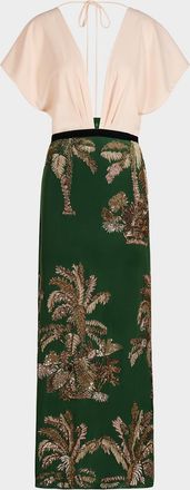 Johanna Ortiz Night Steps Beaded Silk-Blend Ankle Dress