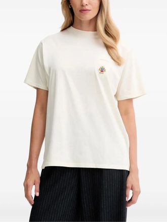Bally logo-embroidered T-shirt - women - Cotton - M - Neutrals