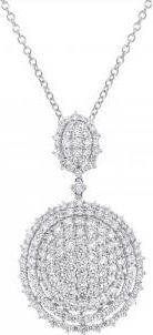 Allurez 5.87ct 18k White Gold Diamond Pave Pendant Necklace