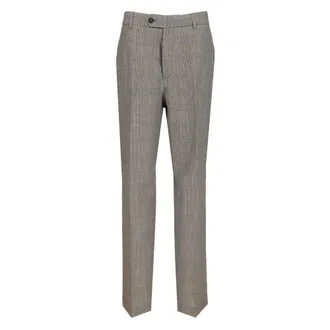 Golden Goose Broeken, Heren, Grijs, L, Wol, Slim-fit Prince of Wales Broek