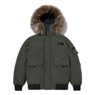 The North Face Logo Polar Air Down Bomber Jacket Olivegreen NJ1DN86B