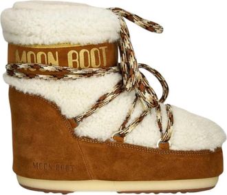 Moon Boot Icon Low Shearling Boots - Dames - Winterlaarzen - Bruin - 39 EU - Leer - Schoenen