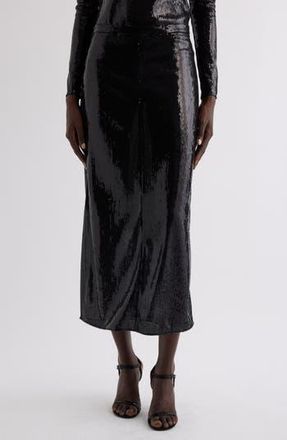 Courrèges Buckle Cutout Sequin Skirt in Black at Nordstrom Rack, Size 10 Us / 42 Eu