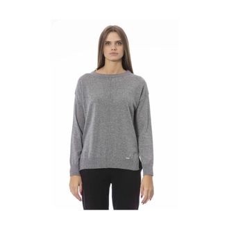 Baldinini Trui met ronde hals - Dames - Truien - Blauw - Maat: M Wol