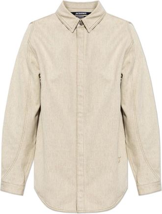 Jacquemus Amelo-de-N&icirc;mes Shirt - Dames - Overhemden - Beige - 2XS - Katoen - Overhemden