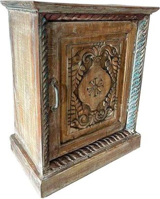 Wanderlust Deco Wanderlust Deco - Mesita De Madera Acabado Artesanal Marr&oacute;n 50x29x69h Cm